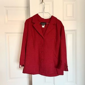 Miss Dorby size 10 patterned cherry red jacket